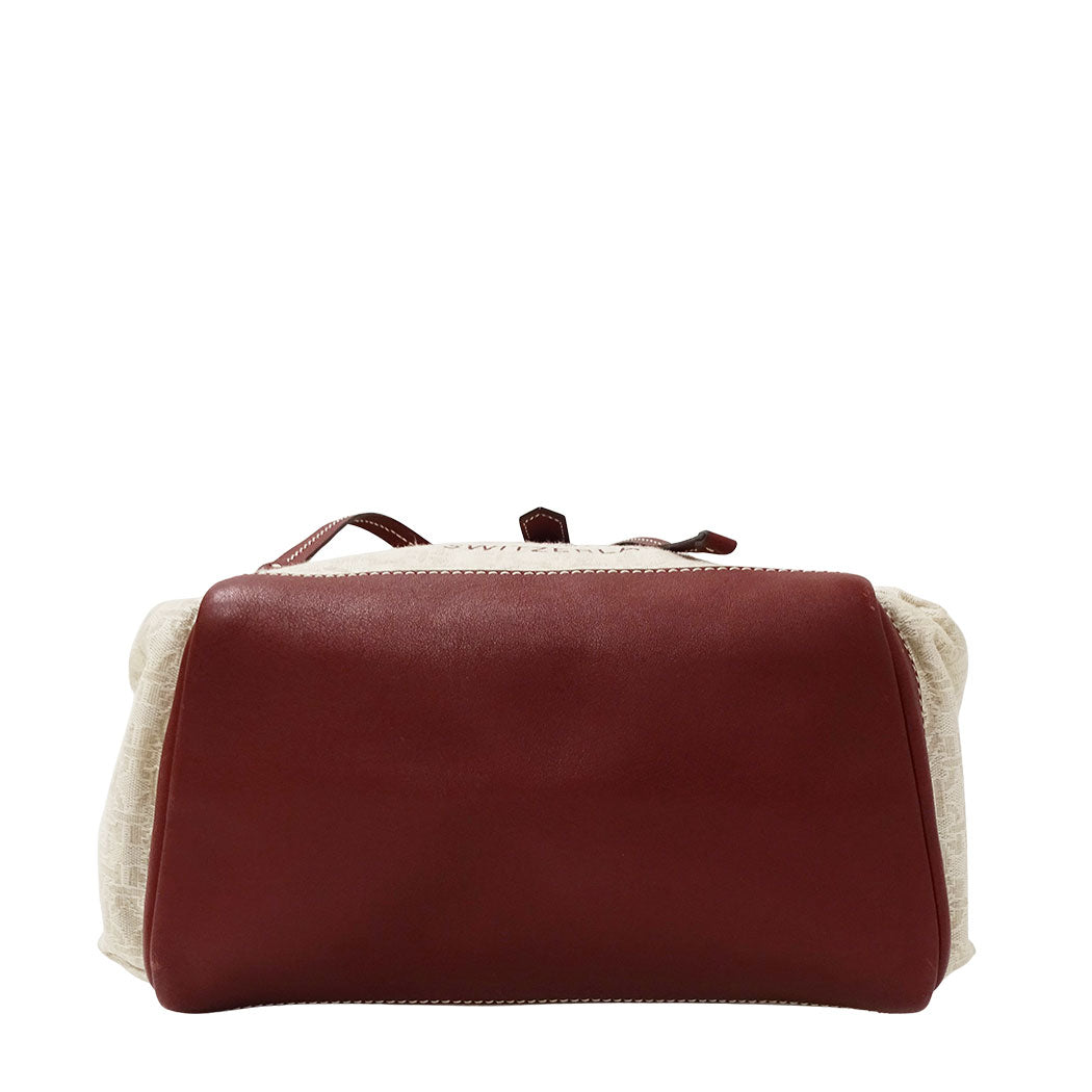 BALLY バリー リュック アイボリー ボルドー キャンバス レディース 【中古】