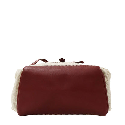 BALLY バリー リュック アイボリー ボルドー キャンバス レディース 【中古】