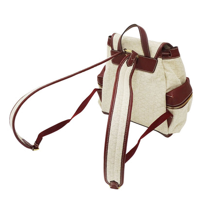 BALLY バリー リュック アイボリー ボルドー キャンバス レディース 【中古】