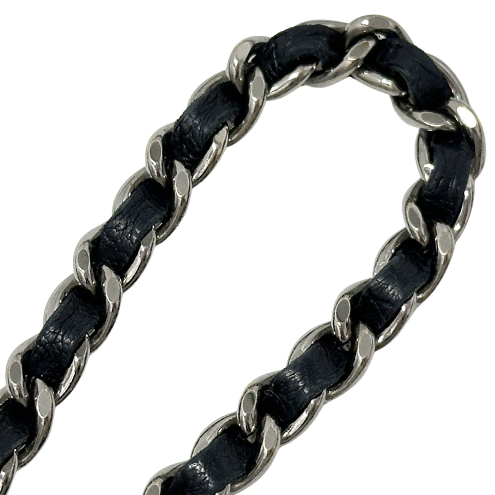 CHANEL シャネル ショルダーバッグ 2.55 マトラッセ ブラック シルバー金具 ラムスキン レディース 【中古】