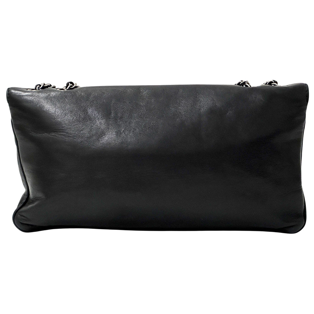 CHANEL シャネル ショルダーバッグ 2.55 マトラッセ ブラック シルバー金具 ラムスキン レディース 【中古】