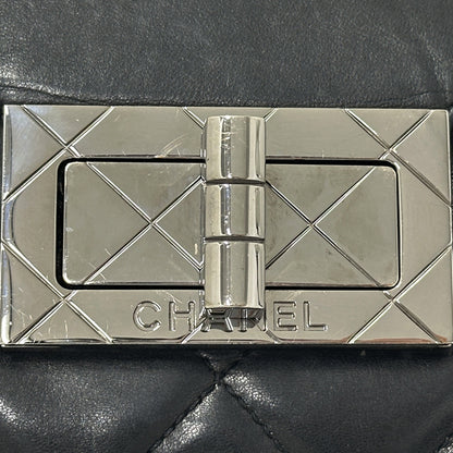 CHANEL シャネル ショルダーバッグ 2.55 マトラッセ ブラック シルバー金具 ラムスキン レディース 【中古】