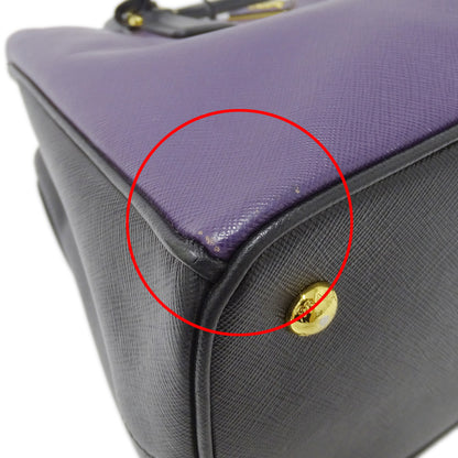 PRADA プラダ ガレリア ラージ 2wayバッグ パープル ブラック B1874A レディース 【中古】