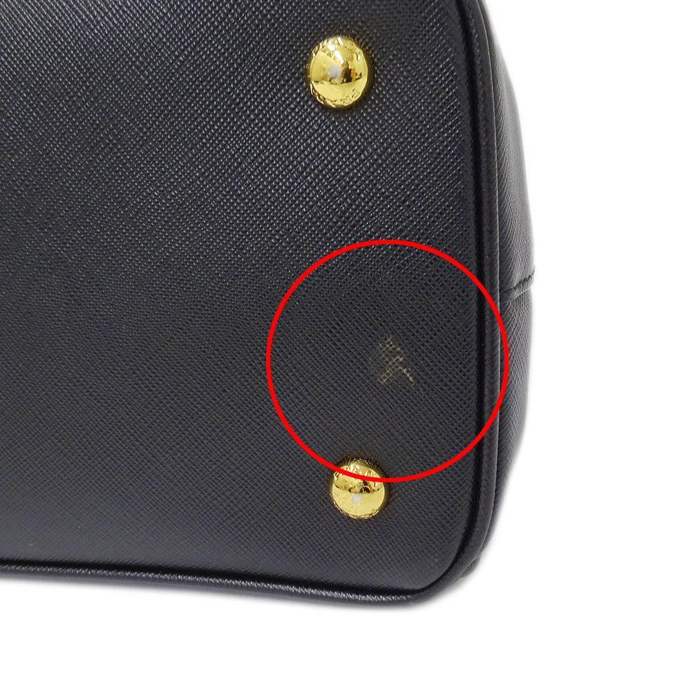 PRADA プラダ ガレリア ラージ 2wayバッグ パープル ブラック B1874A レディース 【中古】