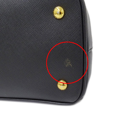 PRADA プラダ ガレリア ラージ 2wayバッグ パープル ブラック B1874A レディース 【中古】