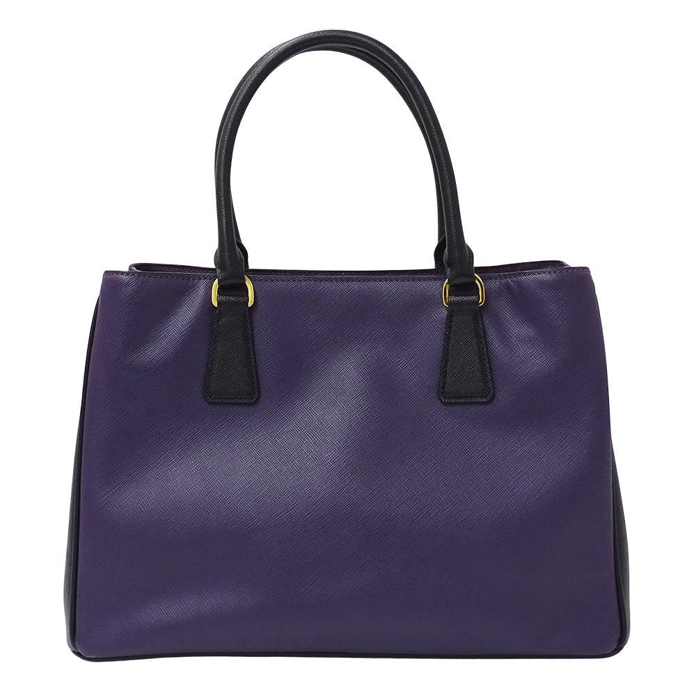 PRADA プラダ ガレリア ラージ 2wayバッグ パープル ブラック B1874A レディース 【中古】