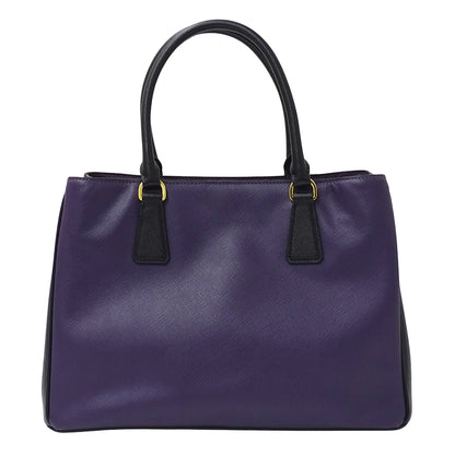 PRADA プラダ ガレリア ラージ 2wayバッグ パープル ブラック B1874A レディース 【中古】