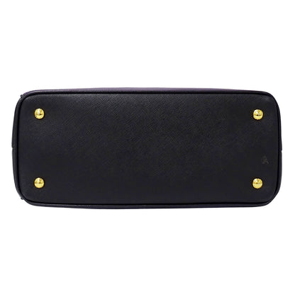 PRADA プラダ ガレリア ラージ 2wayバッグ パープル ブラック B1874A レディース 【中古】