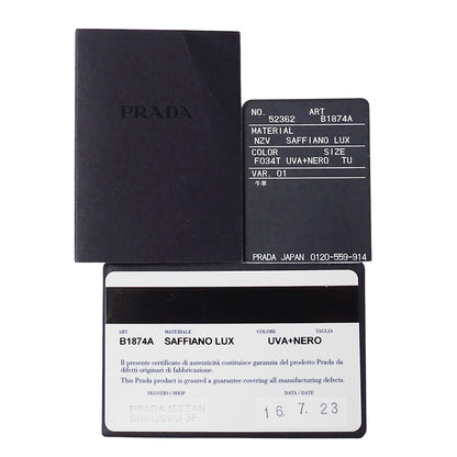 PRADA プラダ ガレリア ラージ 2wayバッグ パープル ブラック B1874A レディース 【中古】