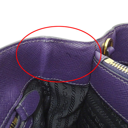 PRADA プラダ ガレリア ラージ 2wayバッグ パープル ブラック B1874A レディース 【中古】