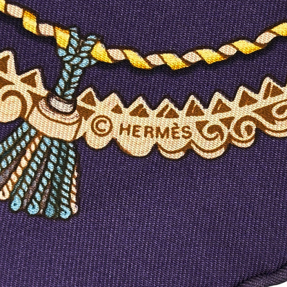 HERMES エルメス プチカレ PAPEROLES 馬車と貴族 スカーフ パープル シルク レディース 【中古】