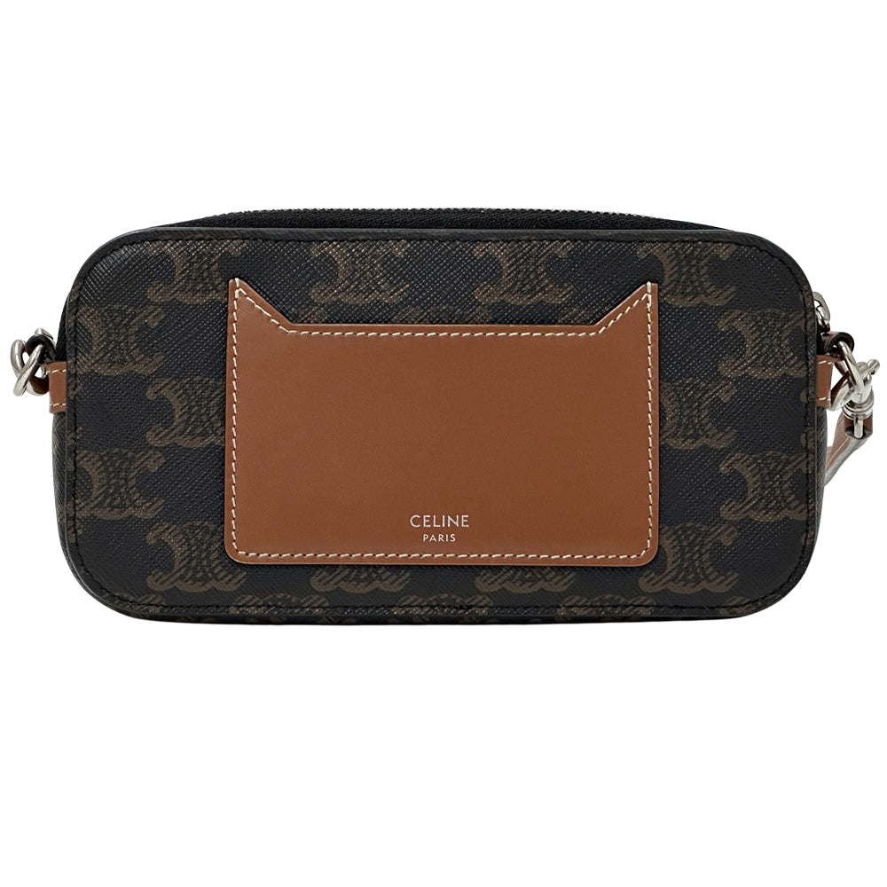 CELINE セリーヌ ホリゾンタルポーチ ショルダーバッグ トリオンフ ブラウン レディース 【中古】