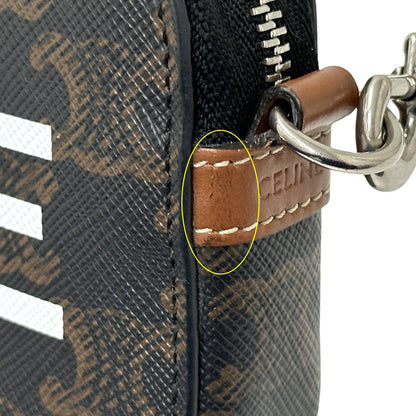 CELINE セリーヌ ホリゾンタルポーチ ショルダーバッグ トリオンフ ブラウン レディース 【中古】