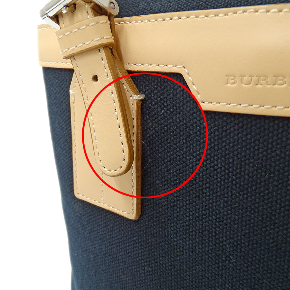 BURBERRY バーバリー ハンドバッグ ブラック ベージュ キャンバス レディース 【中古】