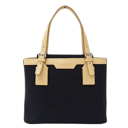 BURBERRY バーバリー ハンドバッグ ブラック ベージュ キャンバス レディース 【中古】