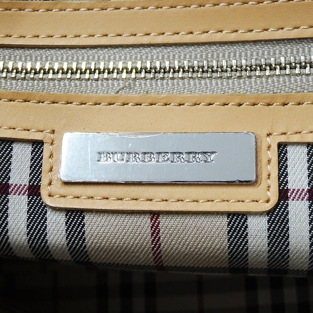 BURBERRY バーバリー ハンドバッグ ブラック ベージュ キャンバス レディース 【中古】
