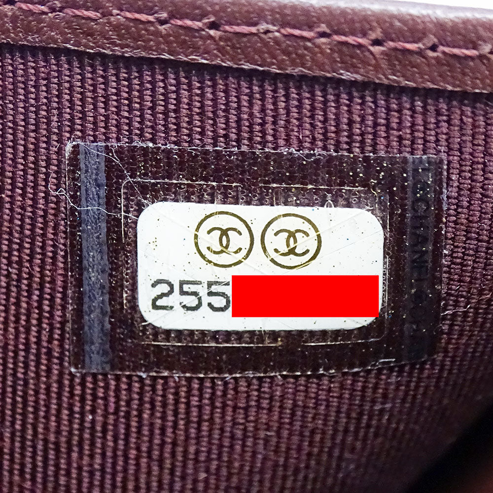 CHANEL シャネル 三つ折り財布 マトラッセ ブラック シルバー金具 ラムスキン レディース 【中古】