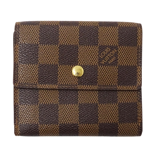 LOUIS VUITTON ルイ・ヴィトン ポルトフォイユ エリーズ 二つ折り財布 ダミエ ダミエエベヌ N61654 ダミエキャンバス レディース メンズ 【中古】