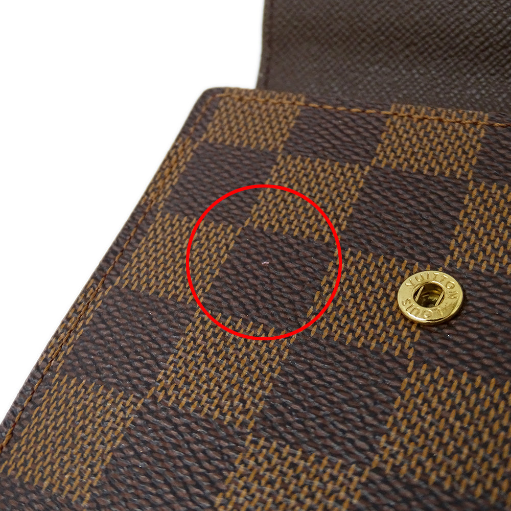 LOUIS VUITTON ルイ・ヴィトン ポルトフォイユ エリーズ 二つ折り財布 ダミエ ダミエエベヌ N61654 ダミエキャンバス レディース メンズ 【中古】