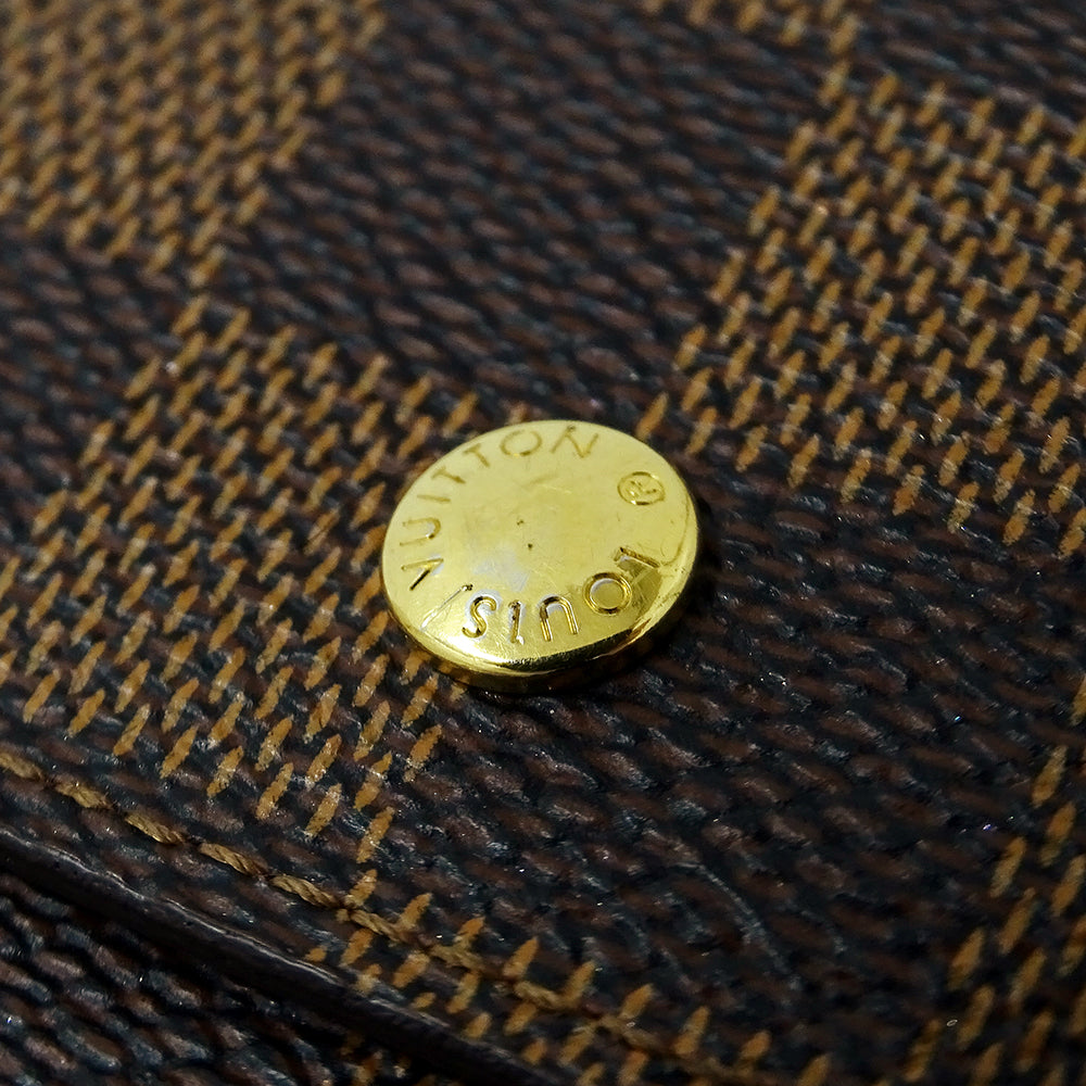 LOUIS VUITTON ルイ・ヴィトン ポルトフォイユ エリーズ 二つ折り財布 ダミエ ダミエエベヌ N61654 ダミエキャンバス レディース メンズ 【中古】
