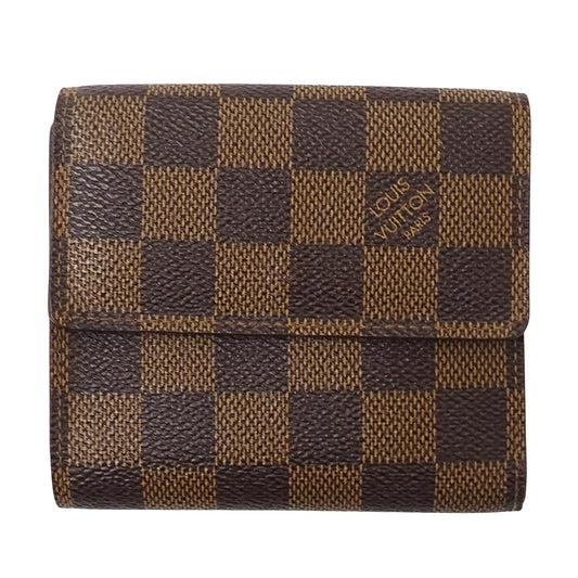 LOUIS VUITTON ルイ・ヴィトン ポルトフォイユ エリーズ 二つ折り財布 ダミエ ダミエエベヌ N61654 ダミエキャンバス レディース メンズ 【中古】
