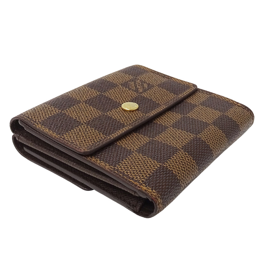 LOUIS VUITTON ルイ・ヴィトン ポルトフォイユ エリーズ 二つ折り財布 ダミエ ダミエエベヌ N61654 ダミエキャンバス レディース メンズ 【中古】