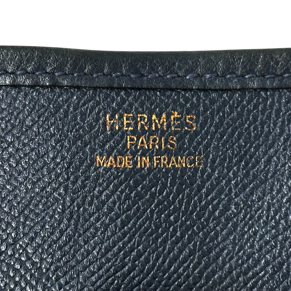HERMES エルメス エブリン 1 ショルダーバッグ ブルーネイビー ゴールド金具 ヴォーエプソン レディース 【中古】