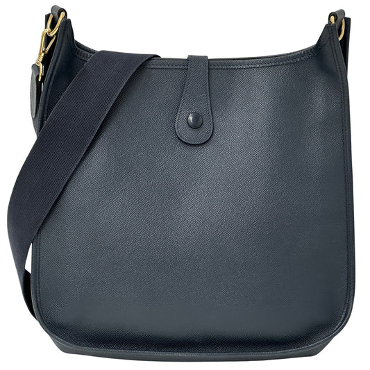 HERMES エルメス エブリン 1 ショルダーバッグ ブルーネイビー ゴールド金具 ヴォーエプソン レディース 【中古】