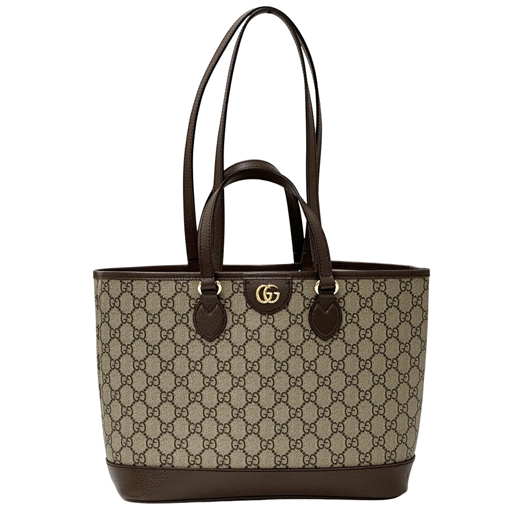 GUCCI グッチ トートバッグ ハンドバッグ GGスプリーム プチマーモント ブラウン レディース 【中古】