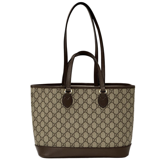GUCCI グッチ トートバッグ ハンドバッグ GGスプリーム プチマーモント ブラウン レディース 【中古】