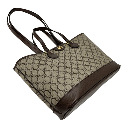 GUCCI グッチ トートバッグ ハンドバッグ GGスプリーム プチマーモント ブラウン レディース 【中古】