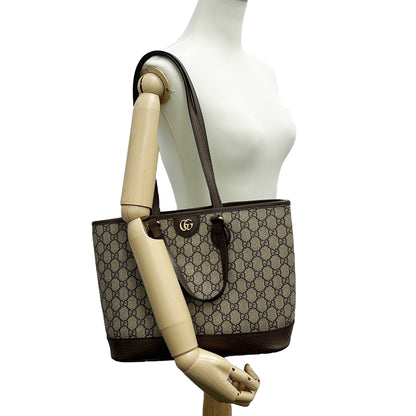 GUCCI グッチ トートバッグ ハンドバッグ GGスプリーム プチマーモント ブラウン レディース 【中古】