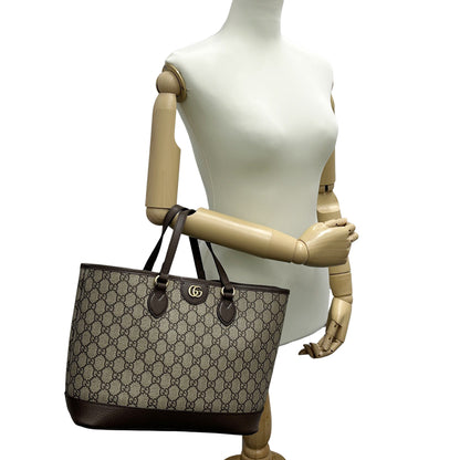 GUCCI グッチ トートバッグ ハンドバッグ GGスプリーム プチマーモント ブラウン レディース 【中古】