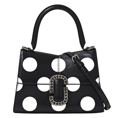 MARC JACOBS マークジェイコブス 2wayバッグ ブラック ホワイト レザー レディース 【中古】