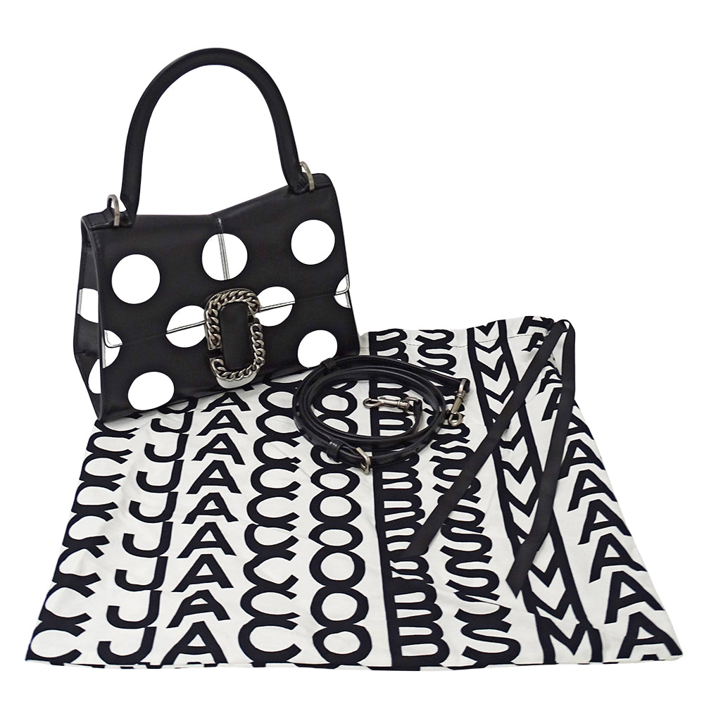 MARC JACOBS マークジェイコブス 2wayバッグ ブラック ホワイト レザー レディース 【中古】