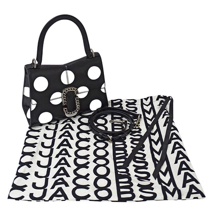 MARC JACOBS マークジェイコブス 2wayバッグ ブラック ホワイト レザー レディース 【中古】