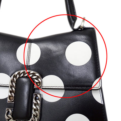 MARC JACOBS マークジェイコブス 2wayバッグ ブラック ホワイト レザー レディース 【中古】
