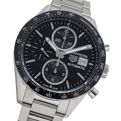 TAG Heuer タグホイヤー カレラ CV201AJ-9 BA0715 メンズ 腕時計 キャリバー16 クロノグラフ 自動巻き AT ステンレス SS シルバー ブラック 磨き済み 【中古】