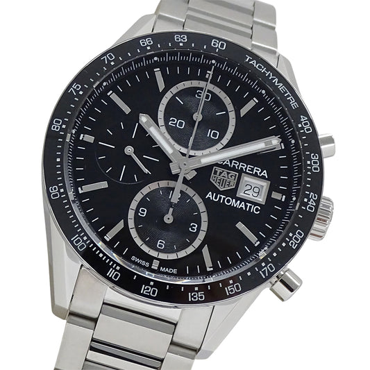 TAG Heuer タグホイヤー カレラ CV201AJ-9 BA0715 メンズ 腕時計 キャリバー16 クロノグラフ 自動巻き AT ステンレス SS シルバー ブラック 磨き済み 【中古】