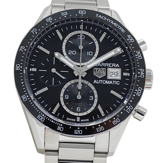 TAG Heuer タグホイヤー カレラ CV201AJ-9 BA0715 メンズ 腕時計 キャリバー16 クロノグラフ 自動巻き AT ステンレス SS シルバー ブラック 磨き済み 【中古】