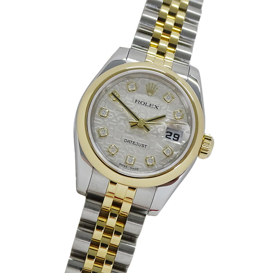 ROLEX ロレックス デイトジャスト 179163G F番 レディース 腕時計 自動巻き AT ステンレス SS ゴールド YG ダイヤモンド 磨き済み 【中古】
