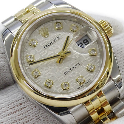 ROLEX ロレックス デイトジャスト 179163G F番 レディース 腕時計 自動巻き AT ステンレス SS ゴールド YG ダイヤモンド 磨き済み 【中古】