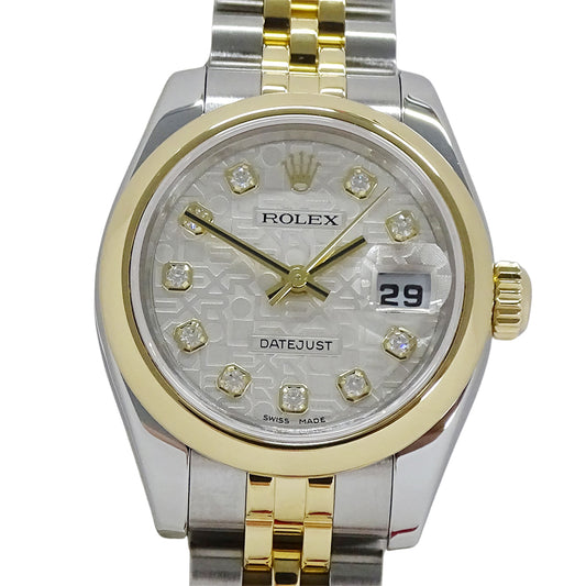 ROLEX ロレックス デイトジャスト 179163G F番 レディース 腕時計 自動巻き AT ステンレス SS ゴールド YG ダイヤモンド 磨き済み 【中古】