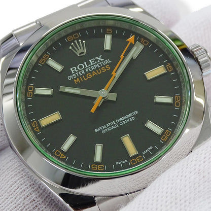 ROLEX ロレックス ミルガウス 116400GV ランダム番 メンズ 腕時計 自動巻き AT ステンレス SS シルバー ブラック 磨き済み 【中古】