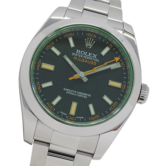 ROLEX ロレックス ミルガウス 116400GV ランダム番 メンズ 腕時計 自動巻き AT ステンレス SS シルバー ブラック 磨き済み 【中古】