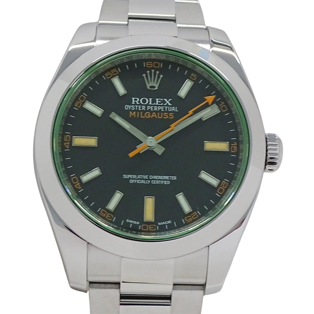 ROLEX ロレックス ミルガウス 116400GV ランダム番 メンズ 腕時計 自動巻き AT ステンレス SS シルバー ブラック 磨き済み 【中古】