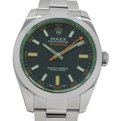 ROLEX ロレックス ミルガウス 116400GV ランダム番 メンズ 腕時計 自動巻き AT ステンレス SS シルバー ブラック 磨き済み 【中古】