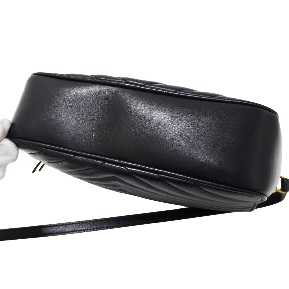 SAINT LAURENT サンローラン ルー カメラバッグ ショルダーバッグ ブラック レザー レディース 【中古】