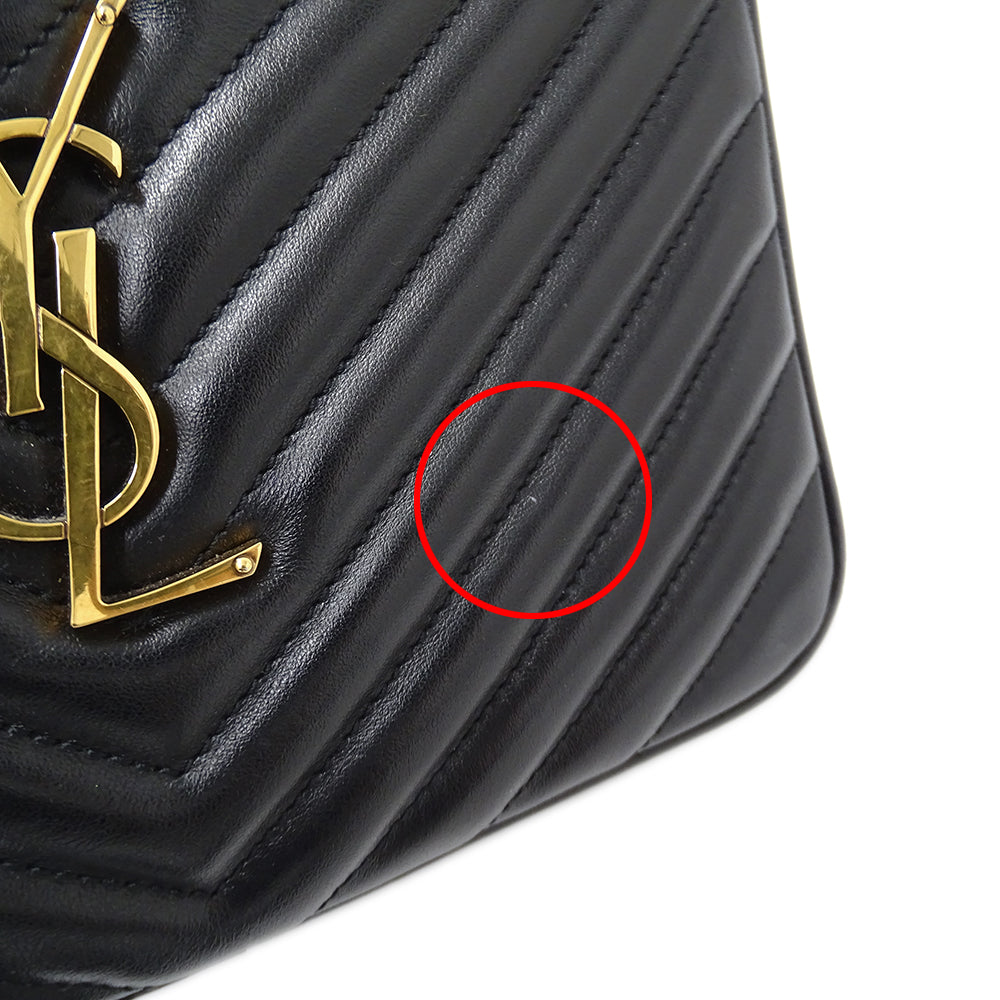 SAINT LAURENT サンローラン ルー カメラバッグ ショルダーバッグ ブラック レザー レディース 【中古】