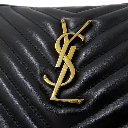 SAINT LAURENT サンローラン ルー カメラバッグ ショルダーバッグ ブラック レザー レディース 【中古】